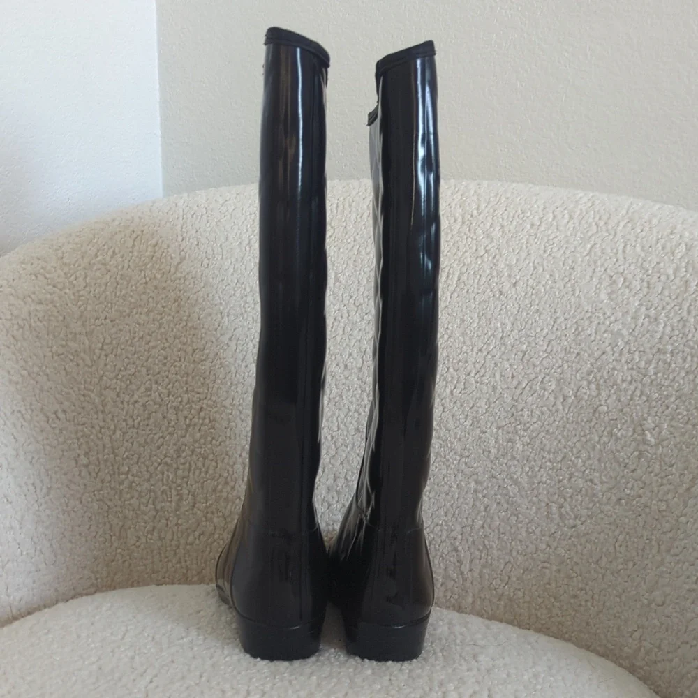 Hunter Black Women's Sandhurst Savoy Riding Rain Boot Quilted Black - Picture 4 of 9